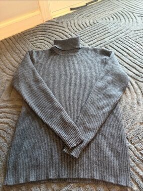 J. Crew Gray Ribbed Turtleneck Sweater